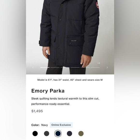 Canada Goose Men’s Emory Parka (S/Navy) **New With Tags** - Picture 8 of 9